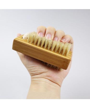 Double Sided Wooden Nail Brush with Hanging Rope - Fingernail and Toenail Cleaning Brushes - Buy Online on SooperMarket.com