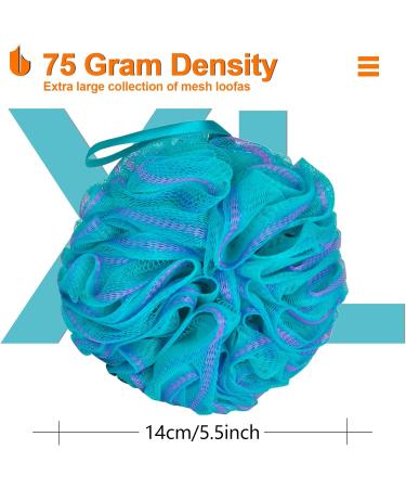Urbanstrive XL Soft Shower Loofah Sponge - 75g Body Wash Ball for Men and Women - Bathroom Accessory - 1 Pack (Green-Purple) - Buy Online on SooperMarket.com