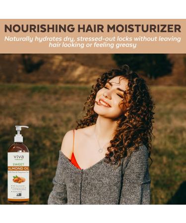 100% Pure Sweet Almond Oil for Hair and Skin - Non-Greasy Massage Oil - Carrier Oil for Essential Oils - Expeller-Pressed - Non-GMO - 16 fl oz - Buy Online on SooperMarket.com
