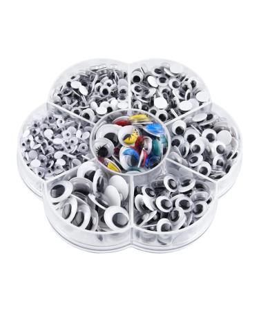 ASTARON 800Pcs 4mm-12mm Googly Eyes Self Adhesive Wiggle Eyes for Art Craft Supplies, Doll Making and Scrapbooking,7 Size