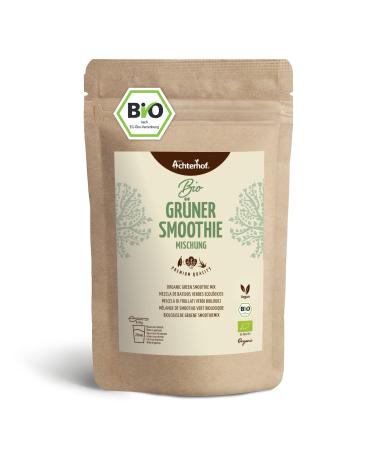Green smoothie mixture organic 250g |8 valuable vegetable ingredients |Spinat pea protein barley grass wheat grass apple powder inulin kale & dandelion leaves |Organic quality |From the Achterhof Gr ner Smoothie 250 g (1 Pack)