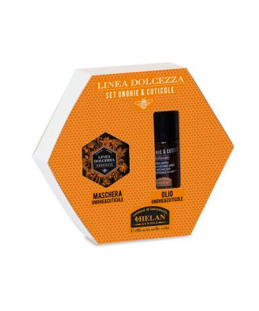 Helan Dolcezza - Nail Set with Cuticle Oil for Nails 25 ml + Nourishing Cuticle & Nail Mask 25 ml Nail Kit Manicure Set with Castor Oil Sweet Almond Oil Shea Butter - Made in Italy Gifts for Women
