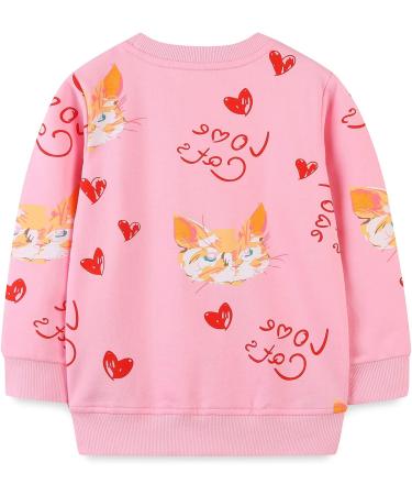 Girls Cotton Sweatshirt for Kids - Long Sleeve Pullover Jumper T-Shirt for Toddlers (5-6 Years) - Cat Design - Ages 1-12 Years - Buy Online on SooperMarket.com