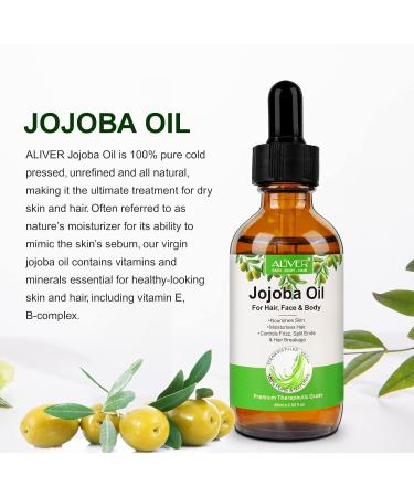 Jojoba Oil for Hair Growth 100 Pure Organic Jojoba Oil Cold Pressed Unrefined Hexane Free Jojoba Oil for Skin Hair Body Ear and Nails 60ml - Buy Online on SooperMarket.com