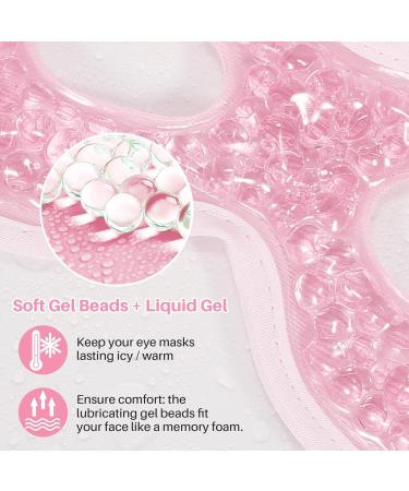 MIVORA Cooling Gel Mask for Puffy Eyes - Hot Cold Therapy for Migraine Headache, Dark Circles, Sinus Pain - Reusable - Light Blue (A-pink) - Buy Online on SooperMarket.com