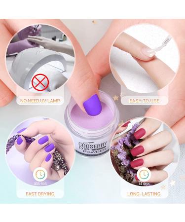 Cooserry Dip Powder Nail Kit with Drill - 8 Colors Starter Kit for French Nails Art Manicure DIY Salon - Buy Online on SooperMarket.com