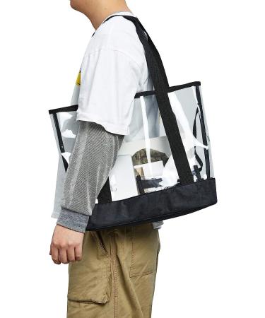 BORMELUN Clear Tote Bag for Women - Large Transparent Handbag in Black - Buy Online on SooperMarket.com