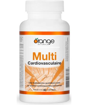 Orange Naturals - Cardio Multi 60 Tablets - Daily Multivitamin for Men and Women with Additional Cardiovascular Support - Includes Potassium Citrate Vitamin K2 Iodine CoQ10 Magnesium and More - Buy Online on SooperMarket.com