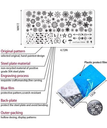 RUNRAYAY 4Pcs Christmas Nail Stamp Plates Snow Nails Art Stamping Plate Elk Santa Claus Christmas Tree Animal Nail Plates Template Image Manicure Nail Art Tools B - Buy Online on SooperMarket.com