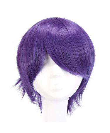 MapofBeauty 12 Inch/30cm Fashion Cosplay Costume Men Short Straight Wig (Purple)