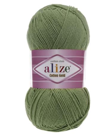 55% Cotton 45% Acrylic Alize Cotton Gold Yarn 1 Skein/Ball 100 gr 360 yds (485-Green)