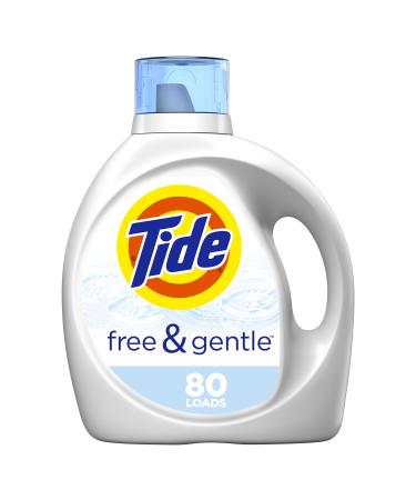 Tide Free & Gentle Laundry Detergent Liquid Soap, 80 Loads, 115 Fl Oz