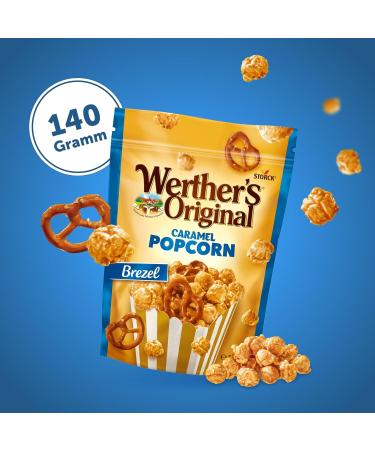 Werther's Original Caramel Popcorn Pretzel 140g - Creamy Caramel Sea Salt Coated Snack - International Shipping - Buy Online on SooperMarket.com