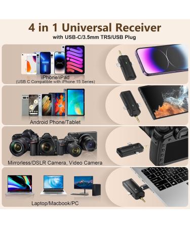HMKCH Wireless Lavalier Microphone for iPhone Android Phone Camera Computer Laptop Professional Dual Lapel Mic with USB-C 3.5mm USB Plug for Video Recording Vlog YouTubeTikTok - Buy Online on SooperMarket.com