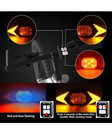 Rechargeable Bike Lights Set - Super Bright Front Headlight and Tail Light with Turn Signals for Night Riding - Buy Online on SooperMarket.com