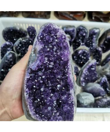 Natural crystal rough Natural Crystal Rough Amethyst Crystal Geode Cluster Natural Raw Reiki Quartz Crystals Stones from Uruguay Powerful Crystals Geode for Witchcraft Home Decor Reiki Feng Shui 2.2lb 2.2lbs - Buy Online on SooperMarket.com