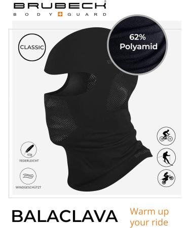 Brubeck Storm Hood for Ladies & Men | Balaclava & Ski Mask | Wind & Motorcycle Face Mask Black S-M - Best for Outdoor Sports - Buy Online on SooperMarket.com