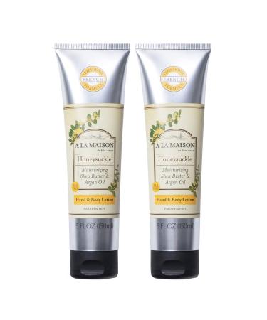 A LA MAISON Honeysuckle Lotion for Dry Skin - Natural Hand and Body Lotion (2 Pack 5 oz Bottle) 5 Fl Oz (Pack of 2)