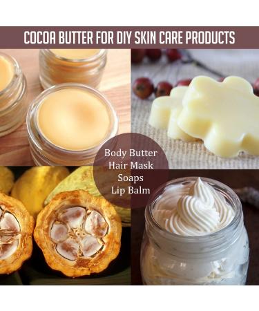 Raw Pure Unrefined Cocoa Butter 8oz - Ideal for DIY Body Butters, Soaps, Lotions & Lip Balm - Great for Stretch Marks & Acne Spots - Hard/Solid Texture - Natural Cacao Scent - Buy Online on SooperMarket.com