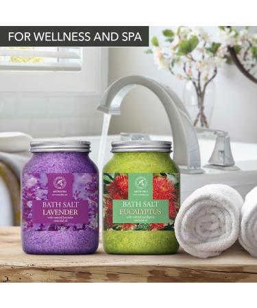 Buy Bath Sea Salt Set 2x46Oz - Lavender & Eucalyptus Aromatherapy - Natural Essential Oils for Relaxation & Spa Care - Buy Online on SooperMarket.com