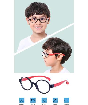 Kids Glasses Clear Lens Blocking Blue Light Flexible Rubber Frame + Strap + Case Red - Buy Online on SooperMarket.com