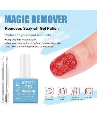 Gel Remover for Nails - 15ML Professional Gel Nail Polish Remover with Cuticle Pusher and Nail Polish Scraper Soak-Off Gel Nail Polish Kit Quick & Easy Peel Off Nails Polish In 2-5 Minutes 01 - Buy Online on SooperMarket.com