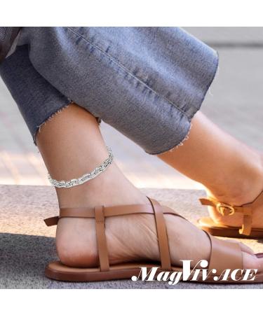 EnerCoppeX Magnetic Ankle Bracelet for Women Stainless Steel Lymph Detox Anklet 3500 Gauss Effective Magnet (SAC-0189S) - Buy Online on SooperMarket.com