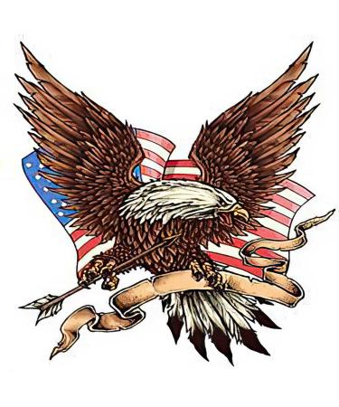 Dopetattoo 6 Sheets Temporary Tattoos eagle America flag tattoo usa 4th JulyTemporary tattoo Neck Arm Chest