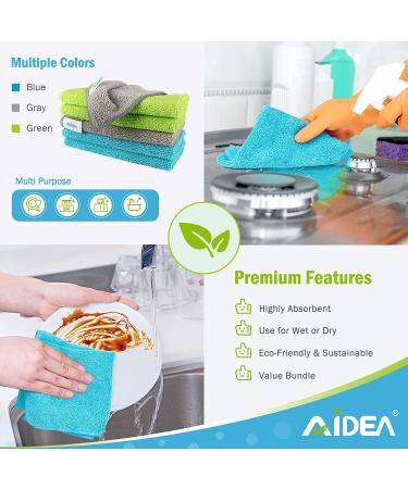 100-Pack AIDEA Microfiber Cleaning Cloths | Lint-Free, Highly Absorbent | for House, Kitchen, Car, Window | 12in.x12in. | Streak-Free Cleaning Solution - Buy Online on SooperMarket.com