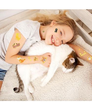 120 Glitter Cat Temporary Tattoo Stickers - Perfect for Birthday Parties and School Rewards - Buy Online on SooperMarket.com