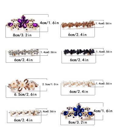 Minimalist CZ White Pearl Hair Clips with Champagne Brown Crystal Barrettes - Handmade Bridal Hair Accessories for Women and Teens - Buy Online on SooperMarket.com