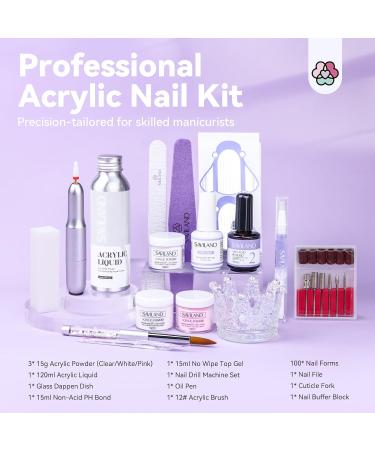 SAVILAND Acrylic Nail Kit with Nail Drill - Professional Acrylic Powder & Liquid Set for DIY Nails - Buy Online on SooperMarket.com