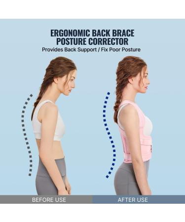 Back Brace and Posture Corrector for Women and Men Back Straightener Posture Corrector Scoliosis and Hunchback Correction Back Pain Spine Corrector Support Adjustable Posture Trainer Small Pink (Small:Waist 26-34'') - Buy Online on SooperMarket.com