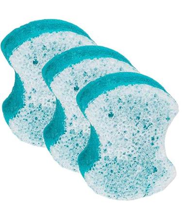 Spongeables Pedi-Scrub Foot Buffer The Soap is in The Sponge Contains Shea Butter and Tea Tree Oil 20+ Washes Ocean Breeze Scent, Blue, 3 Count