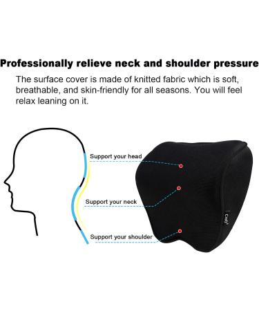 2-Pack Memory Foam Car Neck Pillows - Soft Adjustable Headrest with Breathable Cover for Ultimate Driving Comfort - Buy Online on SooperMarket.com