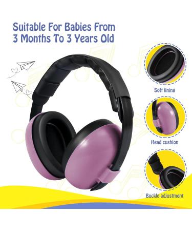 GUKOY Baby Ear Protection Headphones | Noise Cancelling Ear Defenders for Ages 0-3 Years | Infant Hearing Protection Earmuffs in Pink - Buy Online on SooperMarket.com