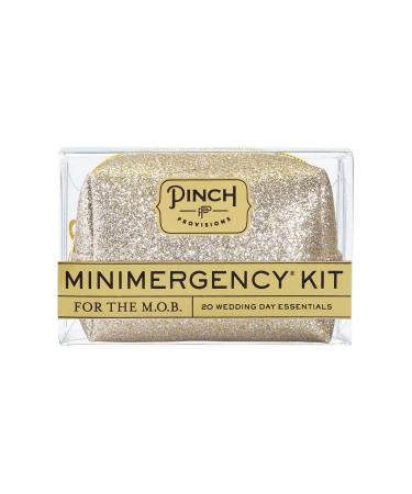 Pinch Provisions Minimergency Kit for M.O.B  Includes 20 Must-Have Emergency Essential Items for The Big Day  Compact  Multi-Functional Zipper Pouch  Perfect Survival Kit for Mother of Bride Champagne Glitter