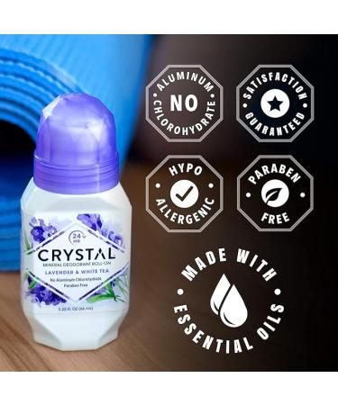 CRYSTAL Deodorant Mineral Deodorant Roll-On  Lavender & White Tea 2.25 oz (Pack of 5) - Buy Online on SooperMarket.com