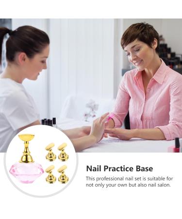 Beaupretty Nail Holder & Art Stand Set | Magnetic Nail Tip Training & Display Holder | Japanese Pink Crystal Design for Nail Art - Buy Online on SooperMarket.com