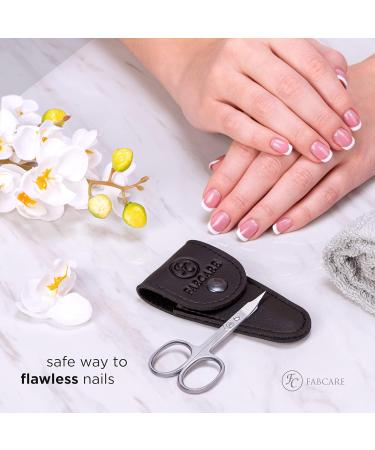 Fabcare Professional Nail Scissors with Case & Ebook | Extra Sharp Micro-Teeth Design for Finger & Toe Nails | Left-Hand Friendly - N-005 - Buy Online on SooperMarket.com