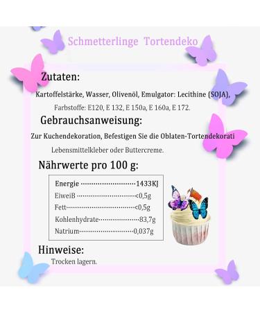 Buy Alegre Butterflies Tortendeco Edible Decorations | 40 Colorful Cake & Cupcake Toppers for Birthdays Weddings & Baptisms - International Shipping Available - Buy Online on SooperMarket.com