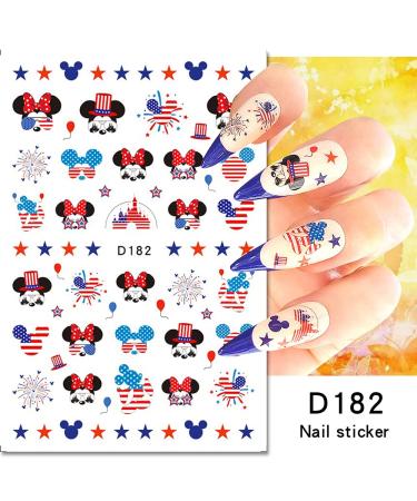 4th of July Nail Art Stickers - Patriotic Independence Day Designs for Acrylic Nails - Buy Online on SooperMarket.com