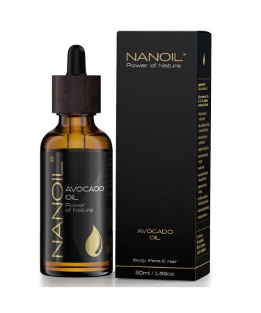 Avocado Oil 50ml - Organic cold-pressed and unrefined avocado oil for face body and hair care. Vitamin bomb rejuvenation and protection