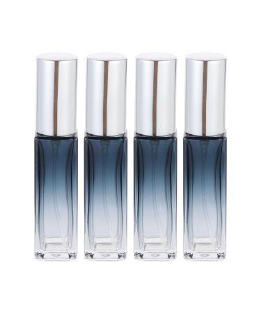 FRCOLOR 4pcs 10ml Refillable Perfume Bottle Empty Fine Mist Spray Bottles Portable Glass Bottle with Metallic Aluminum caps and Pipette for Essential Oils Perfume 8.6X2X2CM Silver