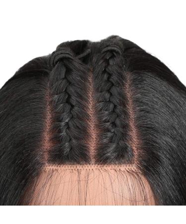 Joedir 13x4x4 Lace Front Wig - Long Straight Black Wig with Baby Hair Synthetic High-Temperature Resistant 180% Density - 76 CM - Buy Online on SooperMarket.com
