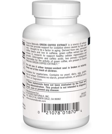 Source Naturals Green Coffee Extract 30 Tablets - Natural Weight Management Support - Buy Online on SooperMarket.com