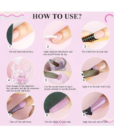 Saviland Acrylic Nail Kit - Professional Clear, Nude, and Pink Acrylic Powder and Liquid Set for Extensions, Nail Art Designs, and DIY - Beginner-Friendly A1 Acrylic Nail Set - Buy Online on SooperMarket.com