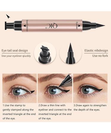 DekRion Winged Eyeliner Stamp - Waterproof Long-Lasting Liquid Eyeliner in Black | 1PC - Buy Online on SooperMarket.com