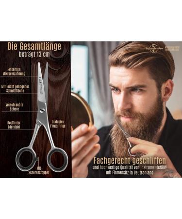 Curved Beard Scissors - 13cm Stainless Steel Hair Scissors with Micro Serrations for Precise Grooming | International Shipping - Buy Online on SooperMarket.com