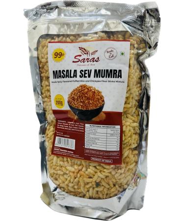 Saras Masala Sev Mumra - 200g (Pack of 2) | Spicy and Crunchy Snack Combo | Crunchy Delight | Crispy and Flavorful